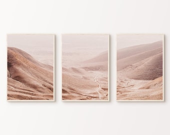 Set of 3 Desert Prints, Arizona Desert 3 Pieces Wall Art, Boho Desert Art Print, Boho Gallery Wall Set, Printable Poster Large Wall Art