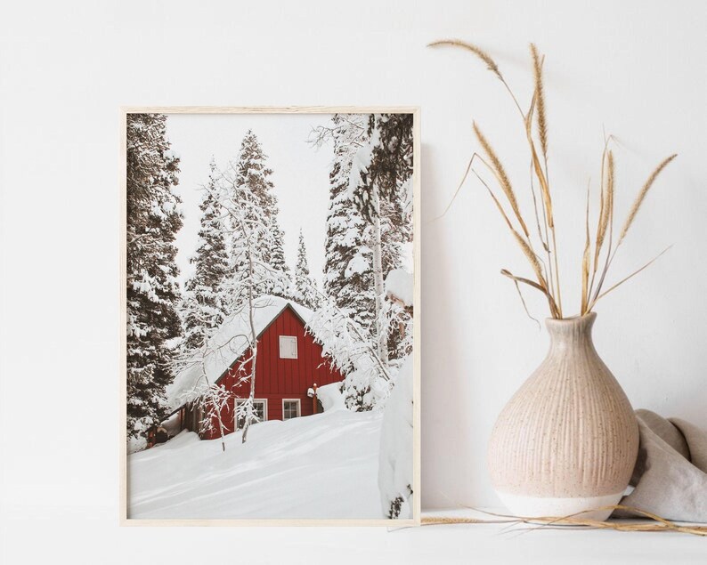Winter Theme Prints Set of 3, Printable Nordic Wall Art, Snowy ...