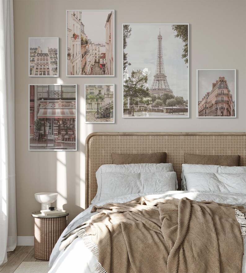 Printable Paris Set of 6 Photography, France 6 Pieces Wall Art, Boho ...
