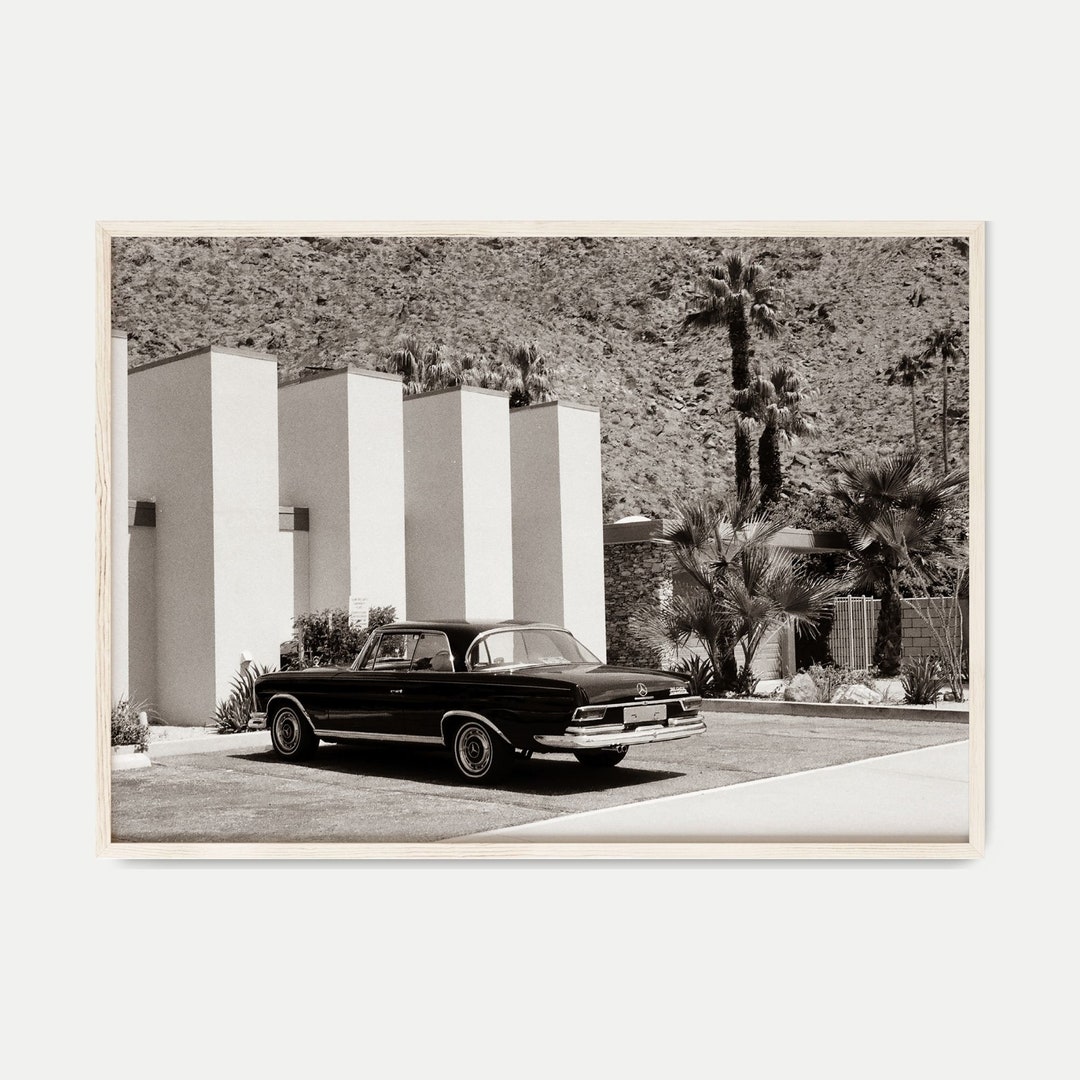 Vintage Car Black & White Wall Art Palm Springs DIGITAL - Etsy