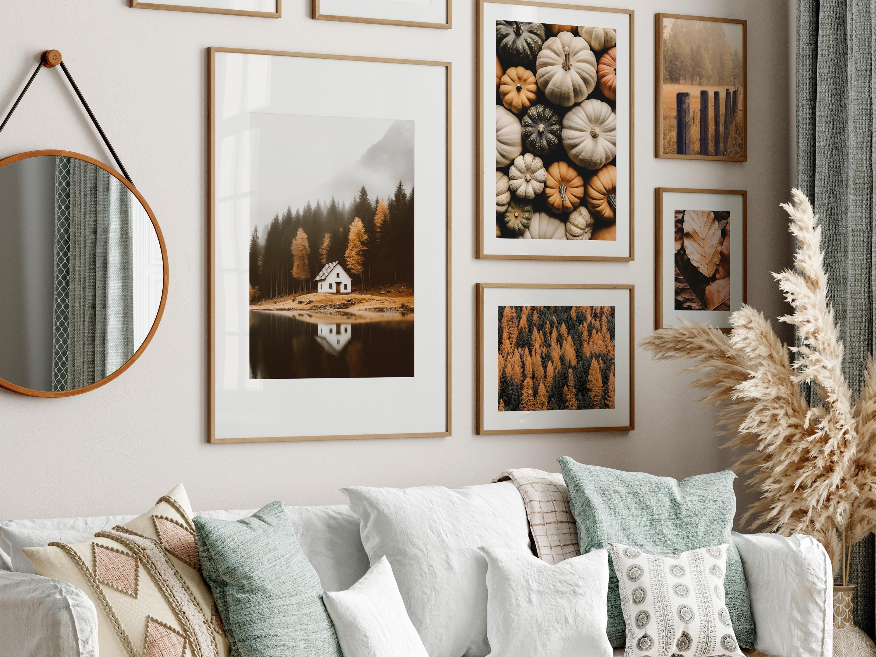 Autumn Gallery Wall Set, Fall Forest Set of 10 Photography, Printable ...