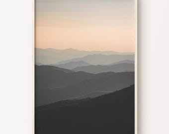 Misty Landscape Wall Art, Scandinavian Print, Printable Nordic Wall Art, Foggy Mountain Poster, Nature Photography Print, Minimalist Art