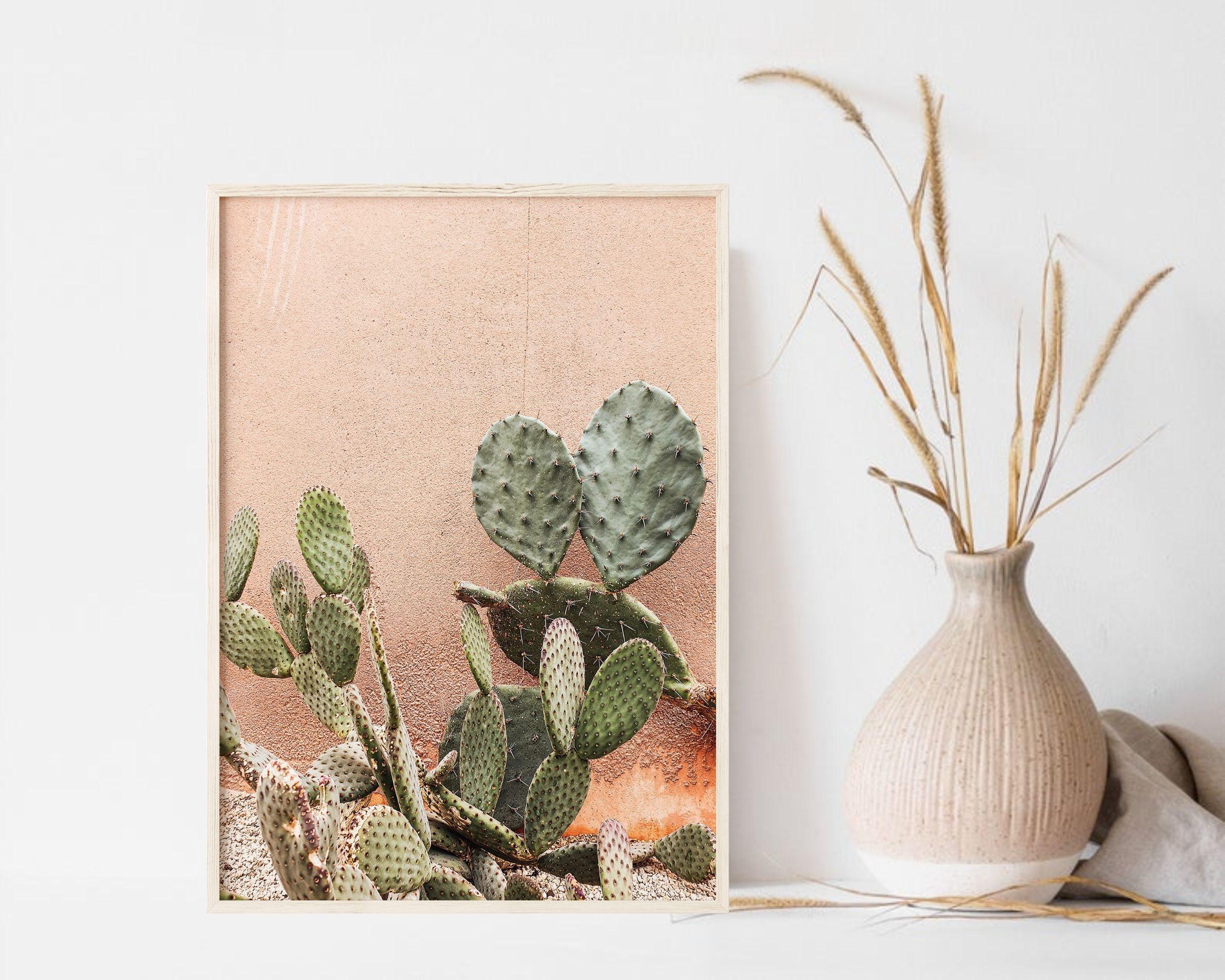 Cactus 3 Pieces Wall Art, Boho Desert Wall Art Set of 3 Photography ...