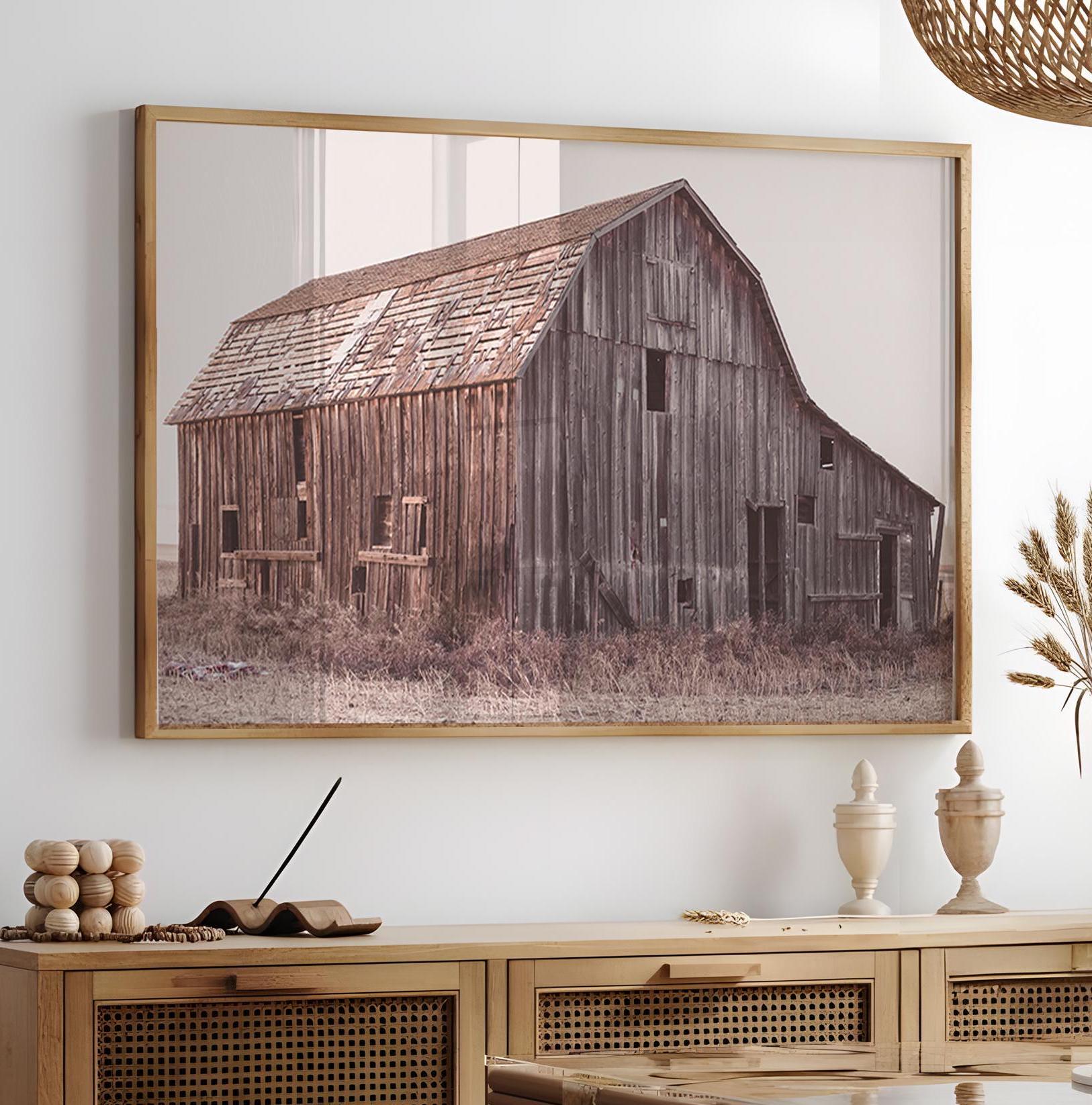 Rustic Large Print Rustic Barn Landscape Wall Art, Printable Farmhouse Barn Wall Print ...