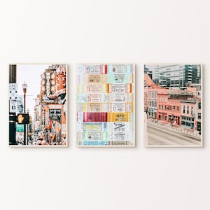 Nashville Set of 3 Photography, Printable  Nashville Cityscape Print, Nashville 3 Pieces Large Wall Art, American City Poster