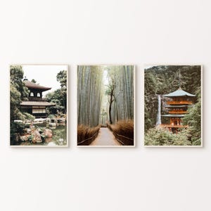 Printable Japan 3 Pieces Large Wall Art, Japanese Landscape Print, Pagoda Set of 3 Photography, Travel Poster Set, Tokyo Poster, Kyoto Print