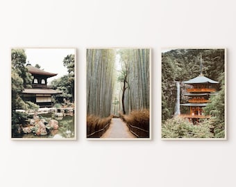 Printable Japan 3 Pieces Large Wall Art, Japanese Landscape Print, Pagoda Set of 3 Photography, Travel Poster Set, Tokyo Poster, Kyoto Print