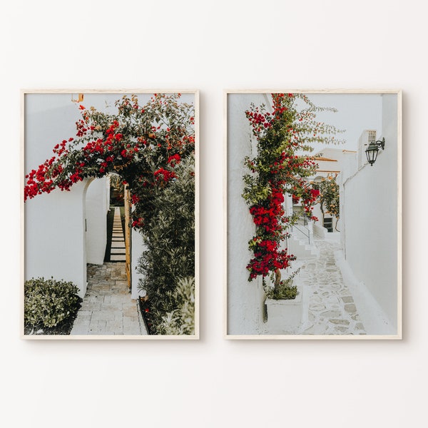Set of 2 Printable Greece Photography, Greece Island 2 Pieces Wall Art, Mediterranean Wall Art, Santorini Gallery Wall, Travel Poster Set