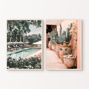 Druckbares 2er-Set Mexiko Fotografie, Mexiko 2 Stück große Wandkunst, Boho Kaktus Wüste Drucke, Südwestliche Drucke, mexikanische Wohnkultur