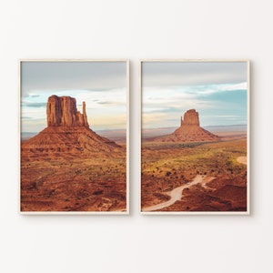 Set of 2 Monument Valley Printable Split Photography, Arizona Desert Landscape 2 Pieces Wall Art, Southwestern Large Wall Art, Arizona Print