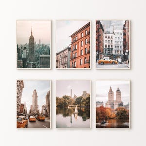 Druckbares New York Set mit 6 Fotografien, NYC Galleriewand-Set, Nyc 6-teilige große Wandkunst, Empire State Building Druck, New York Taxy Poster