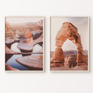 Wüste Western Prints 2er Set, Arizona Wüste 2 Stück Wandkunst, Wüstenkunstdruck, Southwestern Wandset, druckbares Poster, große Wandkunst