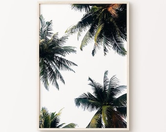 Palm Tree Print, Tropical Wall Art, Nature Photography, Tropical Art Print, Palm Trees PRINTABLE, Digital Download, Minimalist Poster, Decor