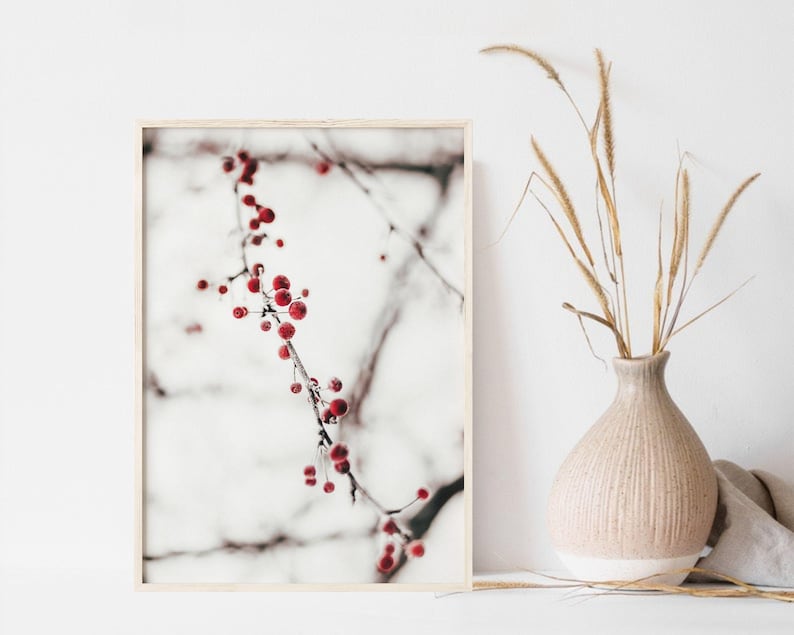 Winter Theme Prints Set of 3, Printable Nordic Wall Art, Snowy ...
