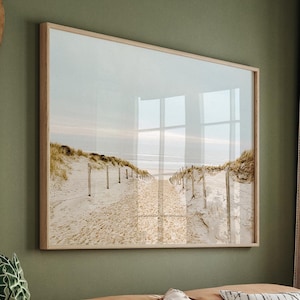 Neutral Beach Large Wall Art, Coastal Print, Printable Beach Dunes Photography, Seascape Poster, Ocean Wall Art, Calm Beach Digital Print
