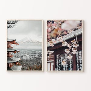 Printable Japan 2 Pieces Large Wall Art, Japanese Landscape Print, Pagoda Set of 2 Photography, Travel Poster Set, Tokyo Poster, Kyoto Print