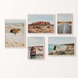 Australia Printable 5 Pieces Large Wall Art, Australia Landscape Set of 5 Photography, Australia Desert Prints, Australia Gallery Wall Set