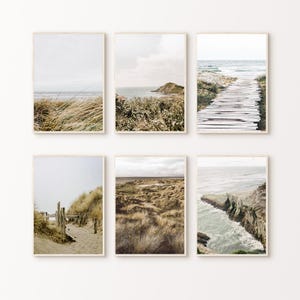 Printable Muted Coastal Gallery Wall Set of 6 Prints, Calm Boho Photography, Coastal Landscape 6 Pieces Wall Art, Nature Large Wall Art