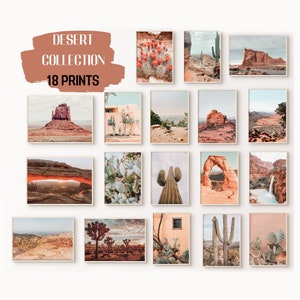 Afdrukbare woestijn 18 prints bundel, woestijncollectie grote muurkunst, Grand Canyon Arizona Gallery Wall Set, woestijnfotografie, Cactus Print