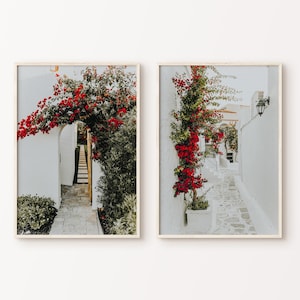Set of 2 Printable Greece Photography, Greece Island 2 Pieces Wall Art, Mediterranean Wall Art, Santorini Gallery Wall, Travel Poster Set