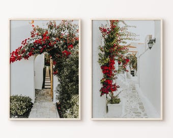 Set of 2 Printable Greece Photography, Greece Island 2 Pieces Wall Art, Mediterranean Wall Art, Santorini Gallery Wall, Travel Poster Set