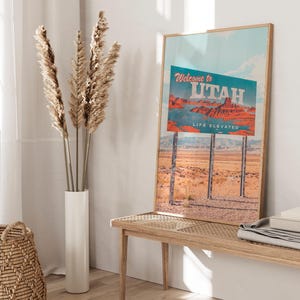 Wydrukowane fotografie z Utah, sztuka ścienna z krajobrazem pustyni, wydruk znaku Utah, duża sztuka ścienna z parkiem narodowym, sztuka ścienna z podróżami do USA, plakat z pustynią zdjęcie 3