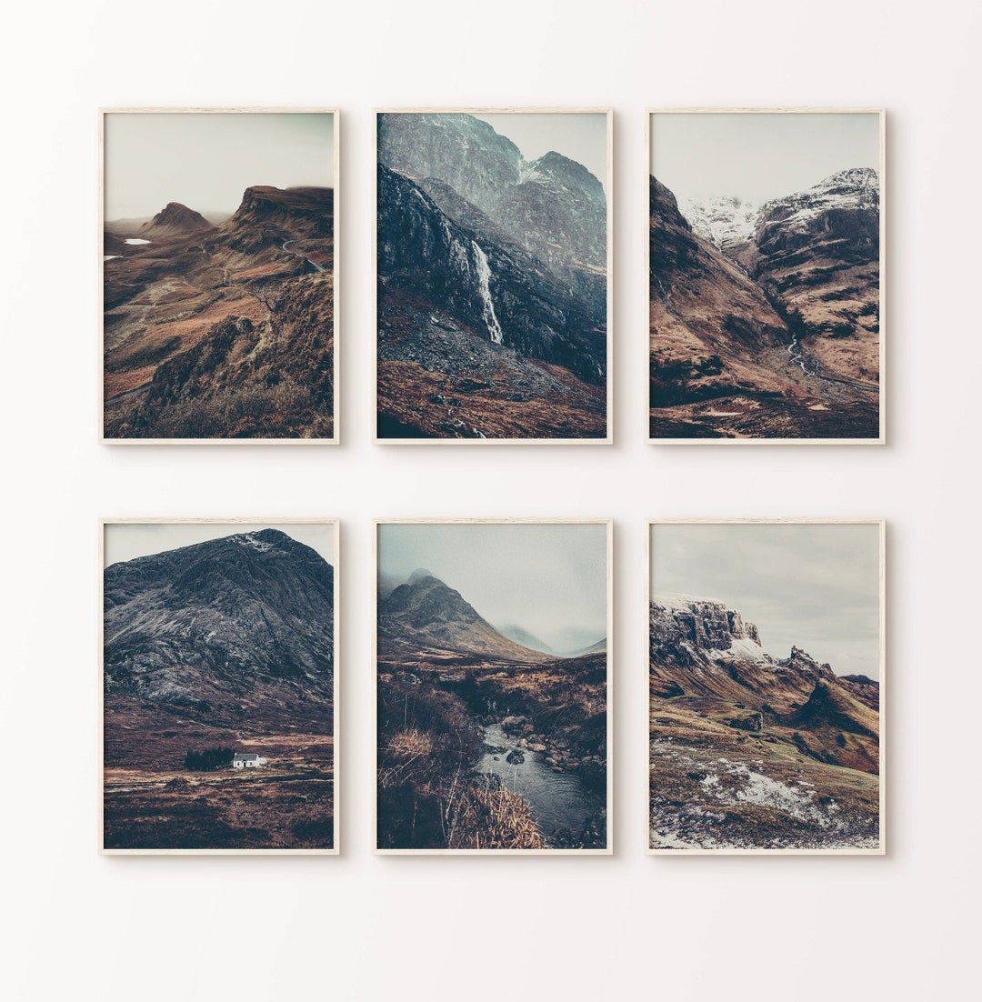 Printable Mountain Landscape Photography, Set of 6 Mountain Wall Art ...