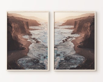Lighthouse Cliff Watercolor Giclee Print \u2022 Iceland Sea Wall Art \u2022 Seascape Artwork \u2022 Ocean Rock Minimalist Poster \u2022 Landscape Artwork