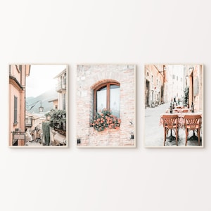 Printable Italy Wall Art, Italian Landscape Set of 3 Photography, Neutral Mediterranean 3 Pieces Wall Art, Digital Europe Travel Poster