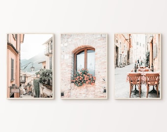 Printable Italy Wall Art, Italian Landscape Set of 3 Photography, Neutral Mediterranean 3 Pieces Wall Art, Digital Europe Travel Poster
