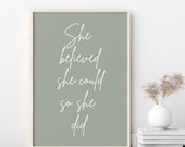 Sage Green Print, Girl Power Print, Female Empowerment Printable Art, Minimalist Wall Art, Entrepreneur Quote Art Sage Green Aesthetic Decor