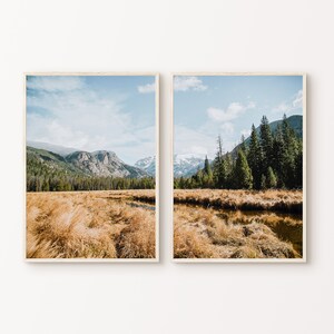 Berg Herbst druckbares Set von 2 Drucke, Herbst Landschaft Poster, Herbst Wald 2 Stück Wandkunst, Herbst Natur Split Fotografie, Wald Druck