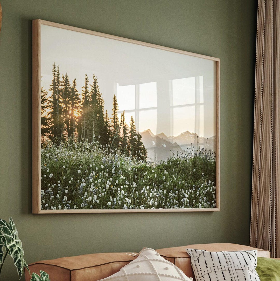 Printable Wildflowers Photography, Nature Landscape Large Wall Art, Green Nature Digital P