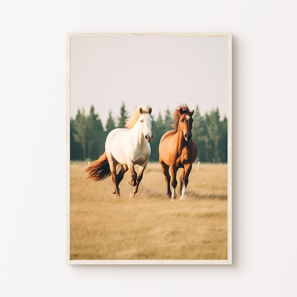 Druckbare Pferde Wandkunst, rustikale Bauernhaus Fotografie, Western-Dekor, Bauernhof Tiere Druck, Wilde Pferde Poster, DIGITALER Download