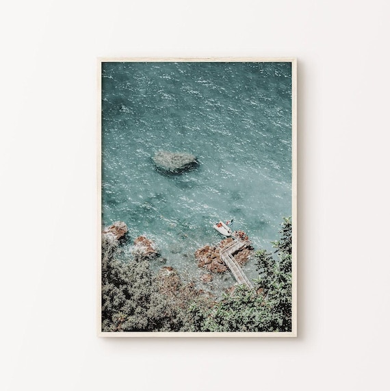 Printable Coastal Photography, Amalfi Coast Print, Mediterranean Large Wall Art, Positano Wall Art, Italy Seascape Photography, Beach Poster