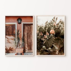 2er Set Mexiko Prints, Mexiko 2 Stück druckbare große Wandkunst, Kaktus Fotografie, Südwest Dekor, Reise Poster Set, SOFORTIGER DOWNLOAD