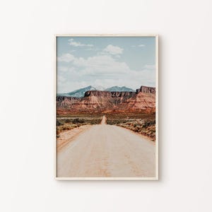 Printable Desert Road Photography, Southwestern Landscape Large Wall Art, Utah Desert Poster, Utah Landscape Digital Print