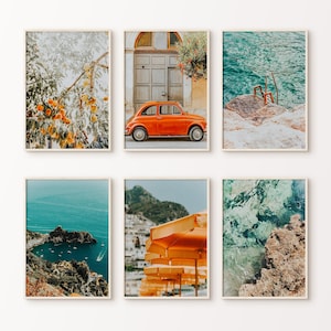 Printable Italy Set of 6 Photography, Italian Riviera 6 Pieces Wall Art, Mediterranean Wall Art, Italy Beach Gallery Wall, Amalfi Coast Art