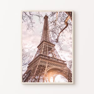 Printable Eiffel Tower Photography, Blush Paris Large Wall Art, Paris France Print, France Poster, Europe Travel Poster, City Wall Art