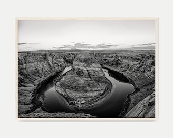 Printable Grand Canyon Photography, Black & White Arizona Wall Art, Desert Southwestern Print, Arizona Photo, Grand Canyon Large Wall Art