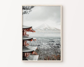Printable Japan Photography, Japanese Landscape Print, Mount Fuji Large Wall Art, Travel Poster Set, Tokyo Poster, Kyoto Print, Pagoda Print