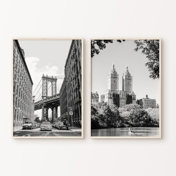 New York City Set of 2 Printable Photography, Black and White Central Park Digital Print, Nyc Prints, New York City Large Wall Art