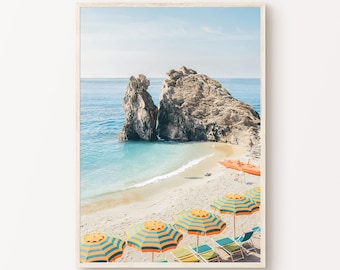 Mittelmeer-Wandkunst, Amalfiküste-Druck, Positano-Wandkunst, Italien-Küstenfotografie, Strandposter zum selbst ausdrucken