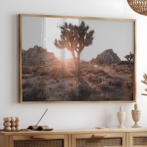 Joshua Tree Landscape Print, Joshua Tree Desert Art Print, Joshua Tree Photography Print, California Printable Poster, Sunset Large Wall Art