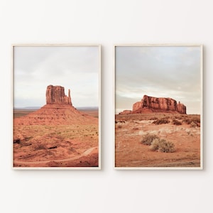 Woestijn set van twee prints, Arizona woestijn 2 stukken muurkunst, Boho Desert Art Print, natuurgalerij muurset, afdrukbare poster, grote muurkunst