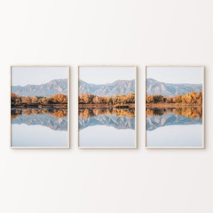 Herbst Landschaft druckbares Set von 3 Drucke, Herbst Berg Poster, Herbst Wald 3 Stück Wandkunst, Herbst Natur Split Fotografie, See Druck
