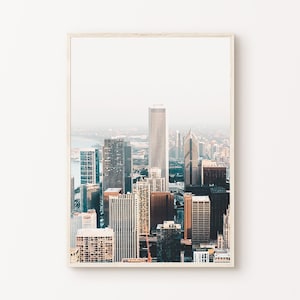 Printable Chicago Skyline Large Wall Art, Set of 2 Chicago Digital Photography, Chicago Poster, American City Print, Instant Download