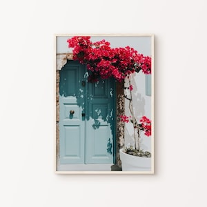 Fotografía imprimible de Grecia, arte mural de Grecia, arte mural mediterráneo, arte mural de Santorini, póster de viaje a Europa, impresión de arquitectura de las Cícladas