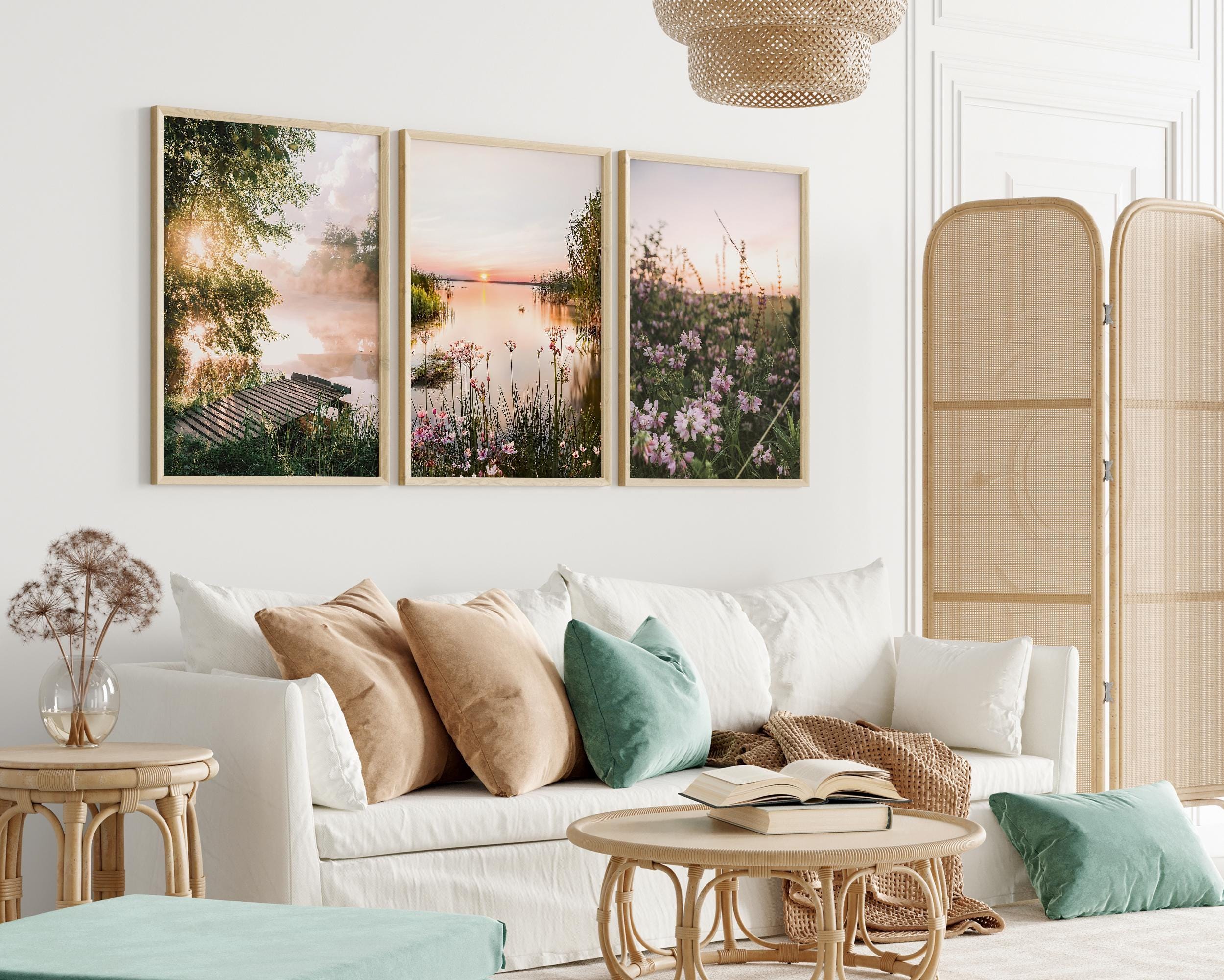 Nature Set of 3 Photography, Printable Wildflowers 3 Pieces Wall Art ...