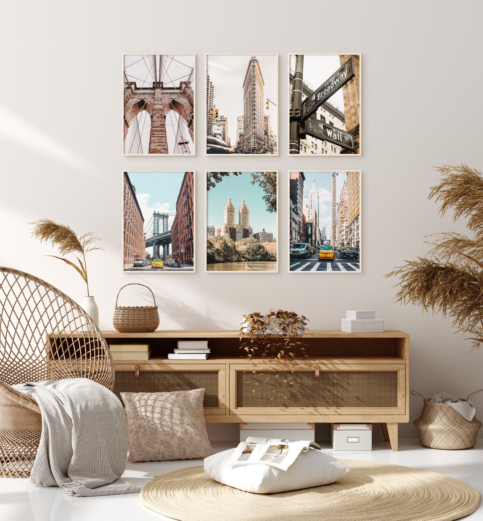 NYC Printable Gallery Wall Set, New York Set of 6 Photography, Nyc Digital Prints, Nyc 6 Pieces ...